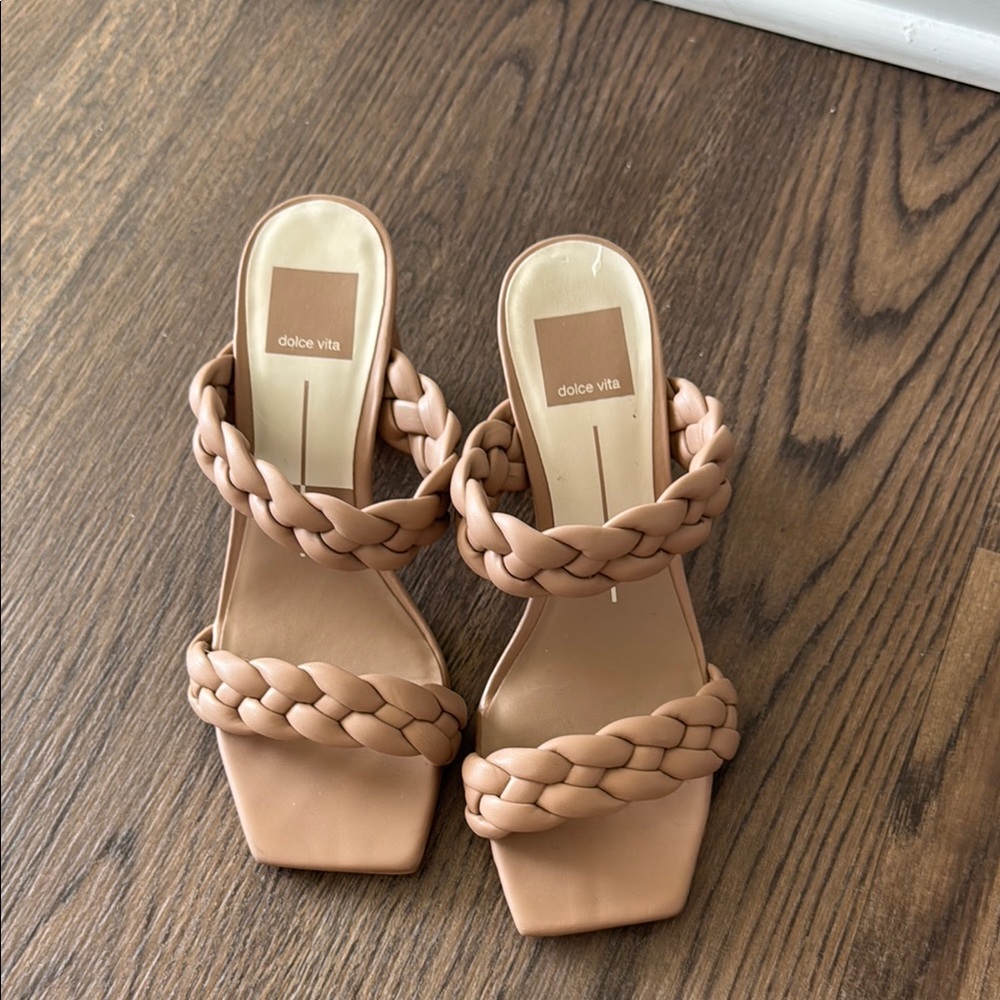 Dolce Vita Tan Braided Heeled Mules